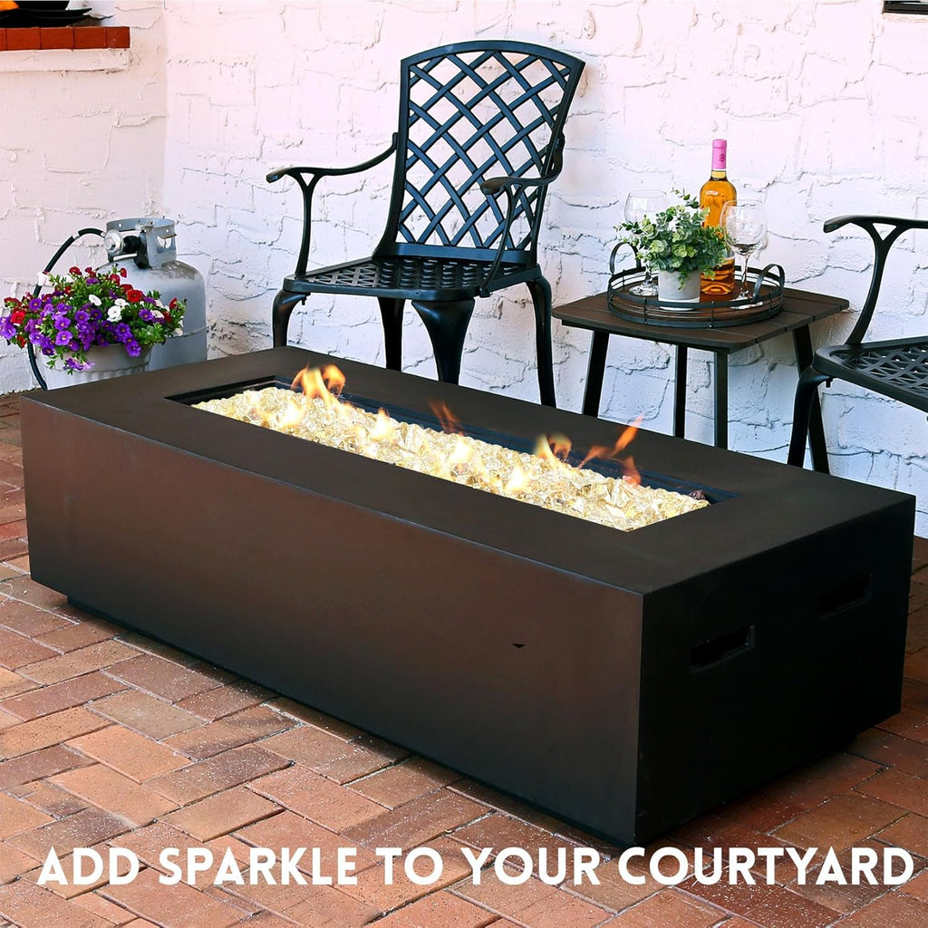 GasSaf 1/2 Inch Fire Glass Reflective Tempered Fireglass Cut Crushed FireGlass for Fire Pit, Fireplace, Replaces Existing Gas Logs & Lava Rocks (20 Pound)(Gold Reflective)