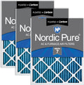 Nordic Pure 20x25x1 (Actual Size: 19 1/2 x 24 1/2 x 3/4) Pleated Air Filters MERV 7 Plus Carbon 3 Pack