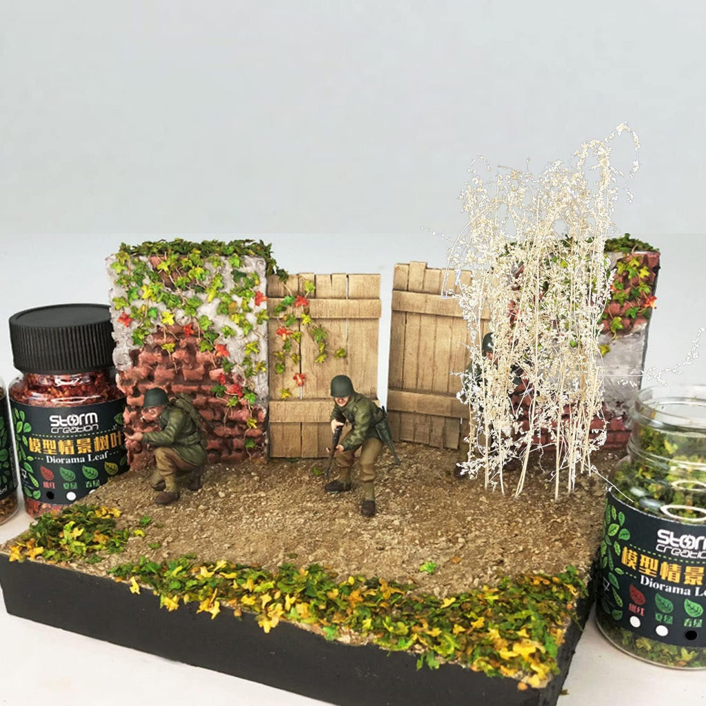 Cayway Static Grass Tuft Miniature Shrubs Model Bushes Long Shrub Vegetation Groups for DIY Model Train Landscape Railroad Scenery, White