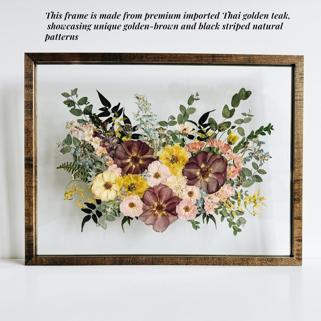 Teak Wood 16x20 Floating Picture Frames 16x20 Floating Frame For Wedding Floater Double Real Glass Pressed Flower Shadow Box Frame 20x16