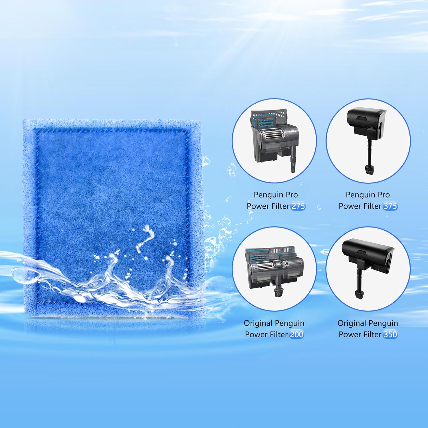 Aquarium 2 Pack Rite-Size C Filter Cartridges with Zeolite, Compatible with Penguin PRO Power Filters 275/375, Power Filters 200/350