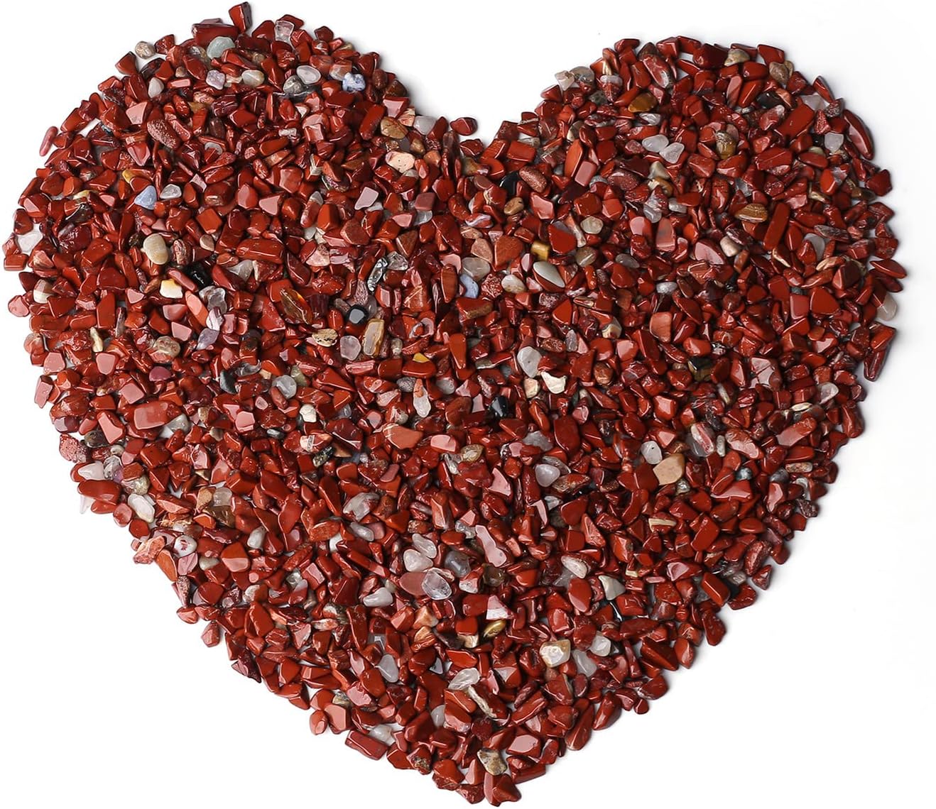 LAIDANLA Red Jasper Crushed Stone Crystal Chips Bulk Natural Gemstones Healing Reiki Crystals Mini Quartz Vase Filler Aquarium Gravel 0.55lb