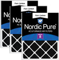 Nordic Pure 20x25x1 (19 1/2 x 24 1/2 x 3/4) Pure Carbon Pleated Odor Reduction Furnace Air Filters 3 Pack