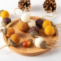 Boao 18 Pcs Felt Acorn Ornaments Fall Thanksgiving Wool Pom Acorn Ball Decor Hanging Pine Cone Garland with 32.8 ft Rope for Christmas Tree Woodland Farmhouse Mantel Wall Decor