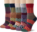 Justay 5 Pairs Wool Socks for Women - Winter Thick Boot Cozy Crew Vintage Soft Calf Knit Warm Socks Gifts