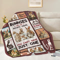 Bunny Throw Blanket Rabbit Bunny Stuff Gifts for Kids Girls Boys Adults Women Men Soft Cozy Warm Plush Fluffy Fuzzy Fleece Blanket 50''X60''
