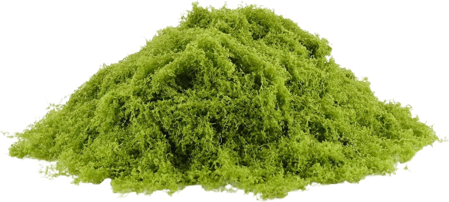 Caiyjhao Green Simulation Moss, Forest Filiform False Grass, Used to Make Landscape, Wall, Easter, Artificial Green Plant Decoration, Any DIY Crafts, (Light Green 3.5oz)