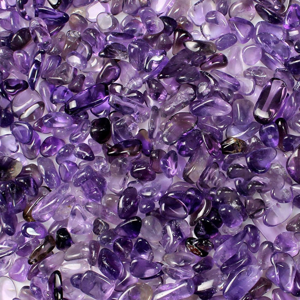JOHOUSE Polished Gem Stones Rocks Crystals 1 Lb/450g Natural Tumbled Stones Amethyst Crystal Chips Bulk for Fish Tank Rocks Gravel, Vase Filler, Plants Decor