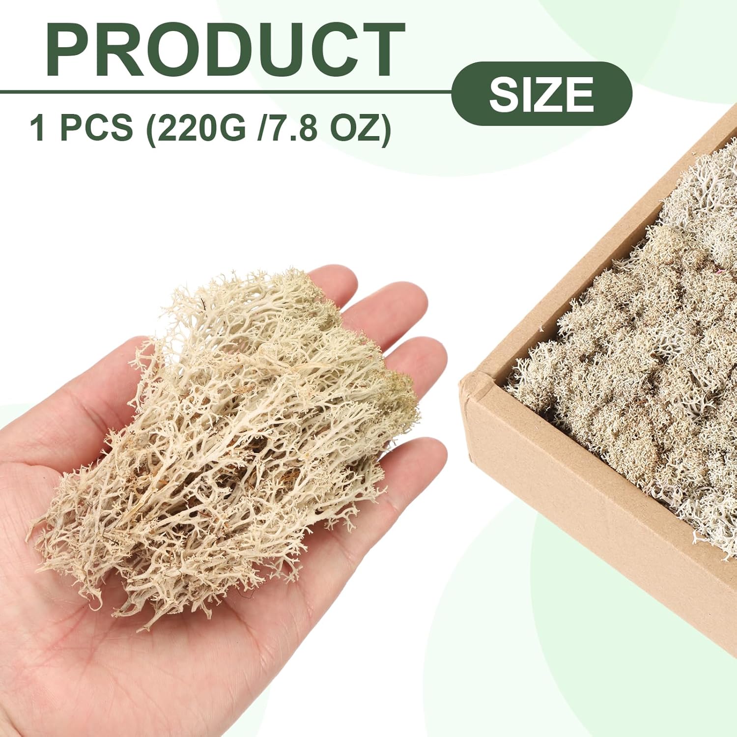 MECCANIXITY 7.8oz Preserved Reindeer Moss, Brown Decorative Artificial Fake Moss for Potted Plants Indoor Crafts Lichen Centerpieces Decor