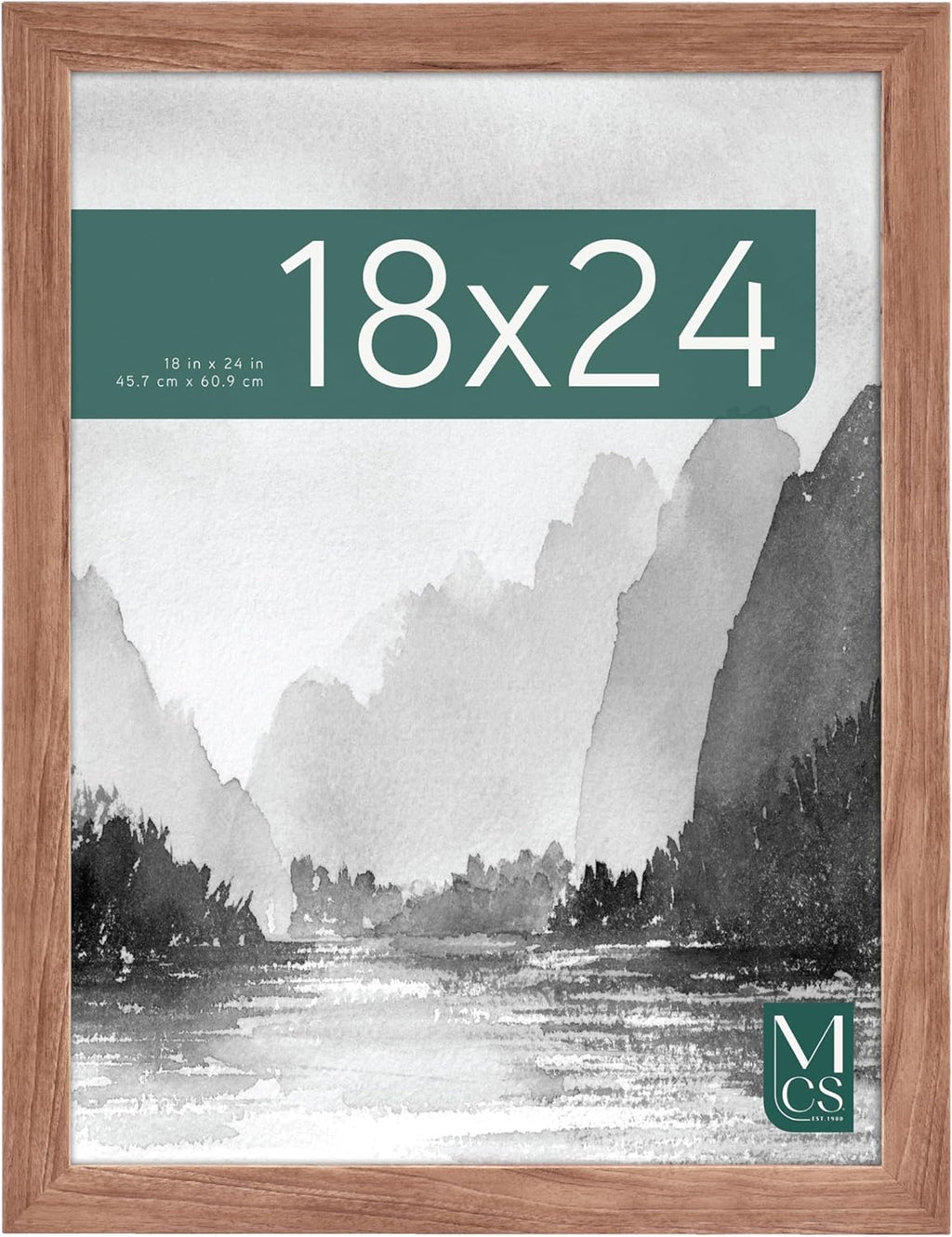 MCS Museum Poster Frame 18x24 Medium Oak Woodgrain, Vertical & Horizontal Wall Hanging Large Picture Frame for Photos, Posters & Art Prints (1-Pack)