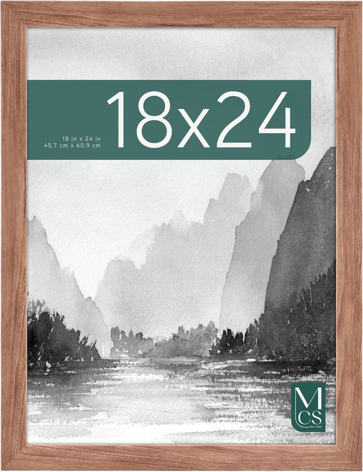 MCS Museum Poster Frame 18x24 Medium Oak Woodgrain, Vertical & Horizontal Wall Hanging Large Picture Frame for Photos, Posters & Art Prints (1-Pack)