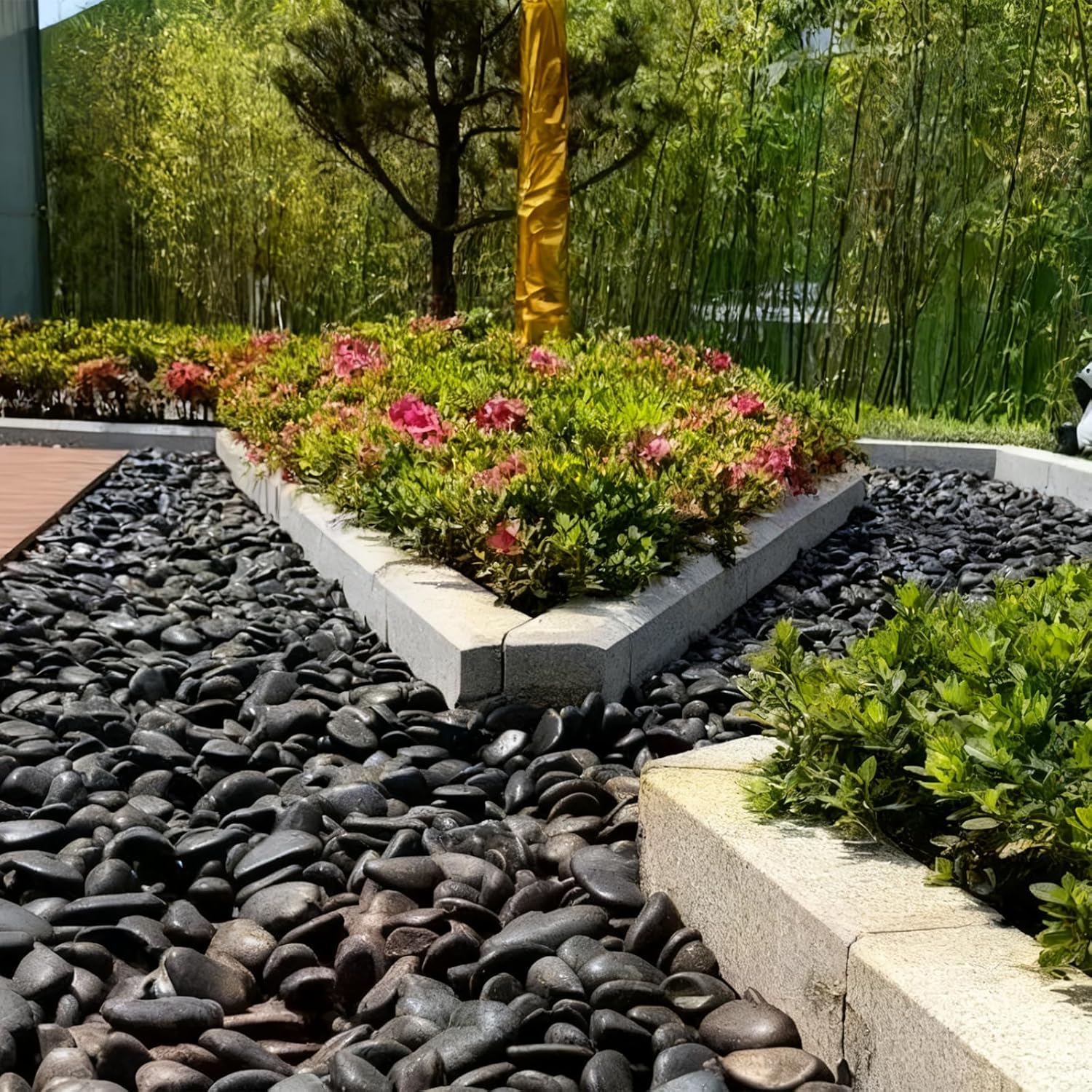 Polished Black River Rocks - 2-3 inch 20LB High Polished Decorative Pebbles, Stones for Landscaping, Natural River Rocks for Outdoor Décor, Plants,Vase Filler,Fish Tank