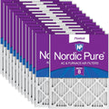 Nordic Pure 20x25x1 (Actual Size: 19 1/2 x 24 1/2 x 3/4) Pleated MERV 8 Air Filters 24 Pack