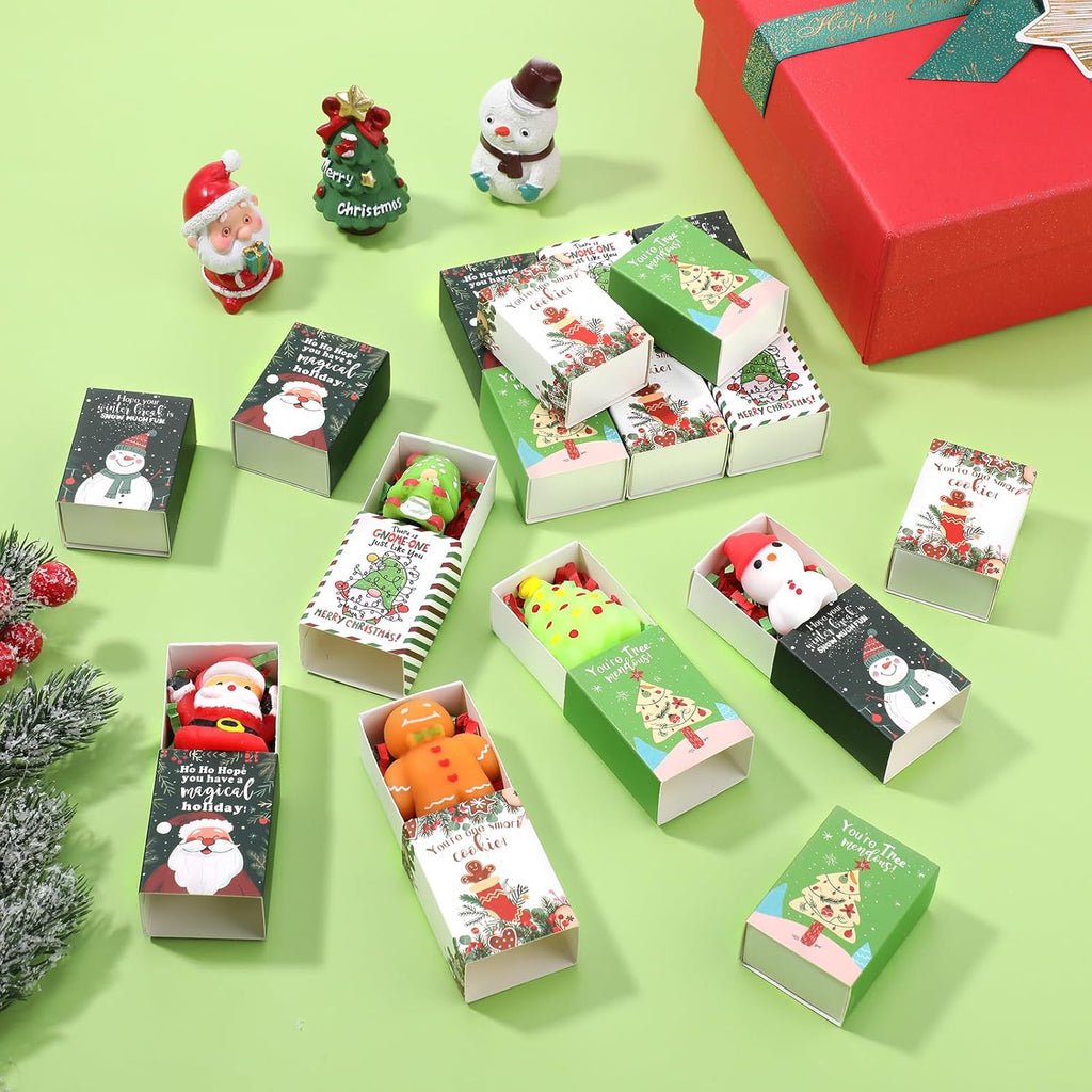 Wettarn 35 Sets Christmas Appreciation Gifts Cute Stress Balls with Support Gift Boxes Bulk Merry Christmas Party Favors for Employee Coworker Friends Office Positive Thank You Relief Toys