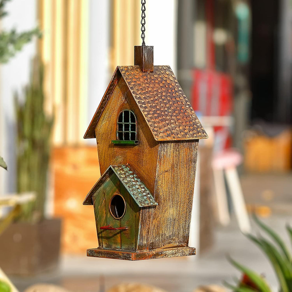 Jemeni Metal Birdhouse for Outdoors, Bird Houses for Outside Hanging, Country Cottage Style……