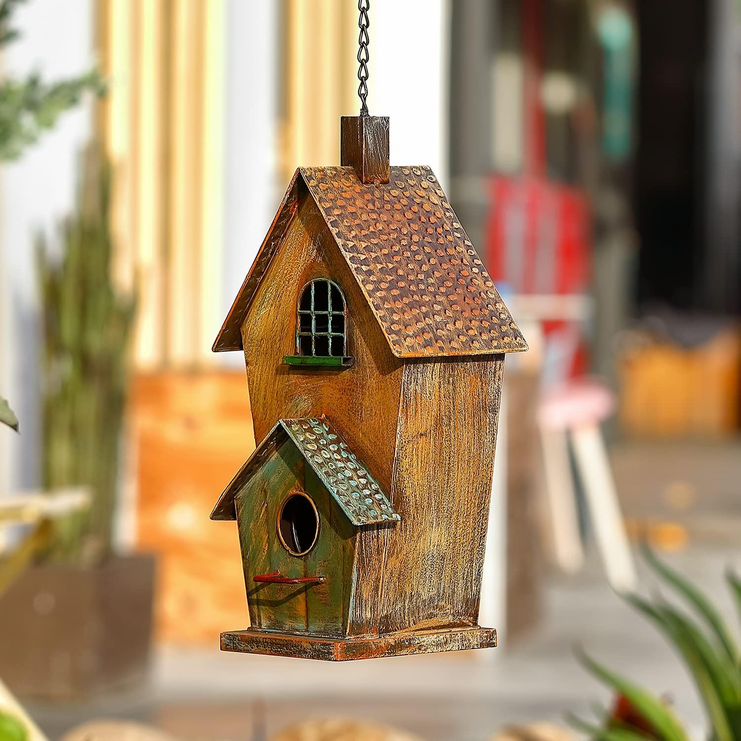 Jemeni Metal Birdhouse for Outdoors, Bird Houses for Outside Hanging, Country Cottage Style……