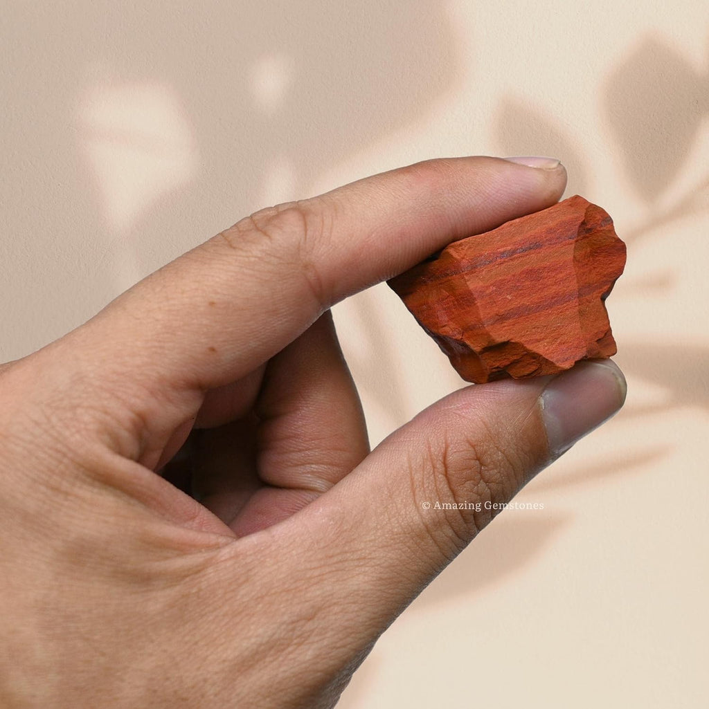 Amazing Gemstone 2 Pieces Red Jasper Raw Crystals and Healing Stones, Natural Rocks for Tumbling and DIY Raw Stones and Crystals