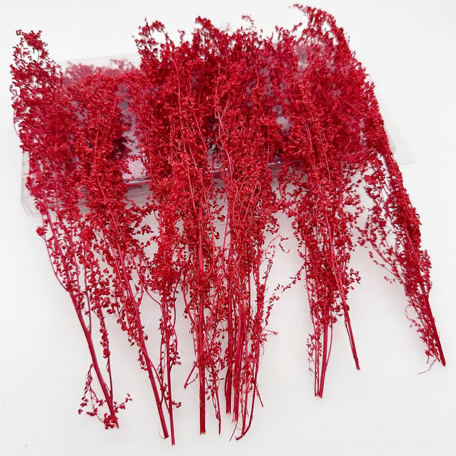 Woohome Static Grass Tuft Model Lowland Shrubs Tuft Terrain Model Artificial Plants DIY Miniature for Train Landscape Railroad Scenery, Red