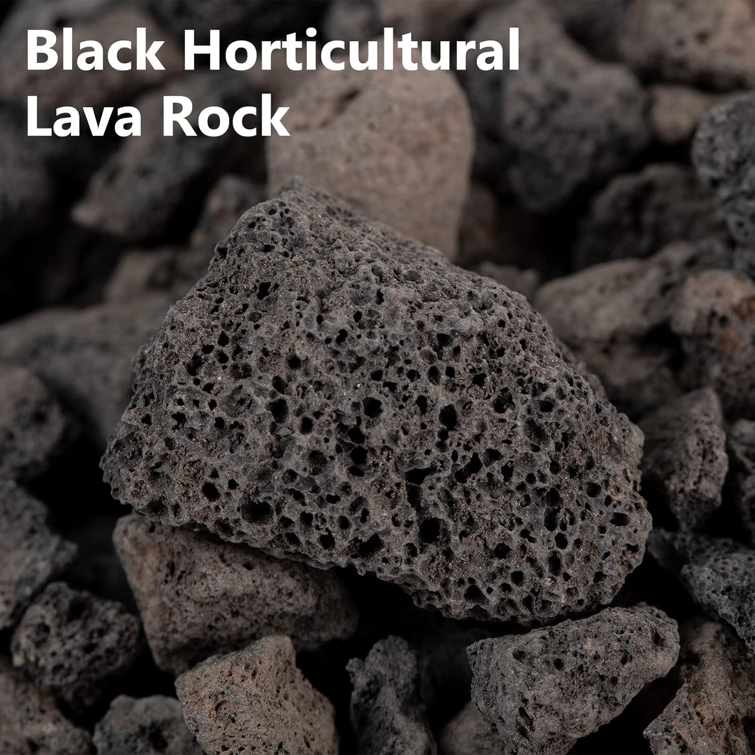 5lbs Natural Lava Rocks Fire Stone Granules, Volcanic Fire Pit Lava Rocks Ideal for Fireplaces Fire Pits, Garden Decorative Landscaping, Plants Cultivation and Aquariums, Black
