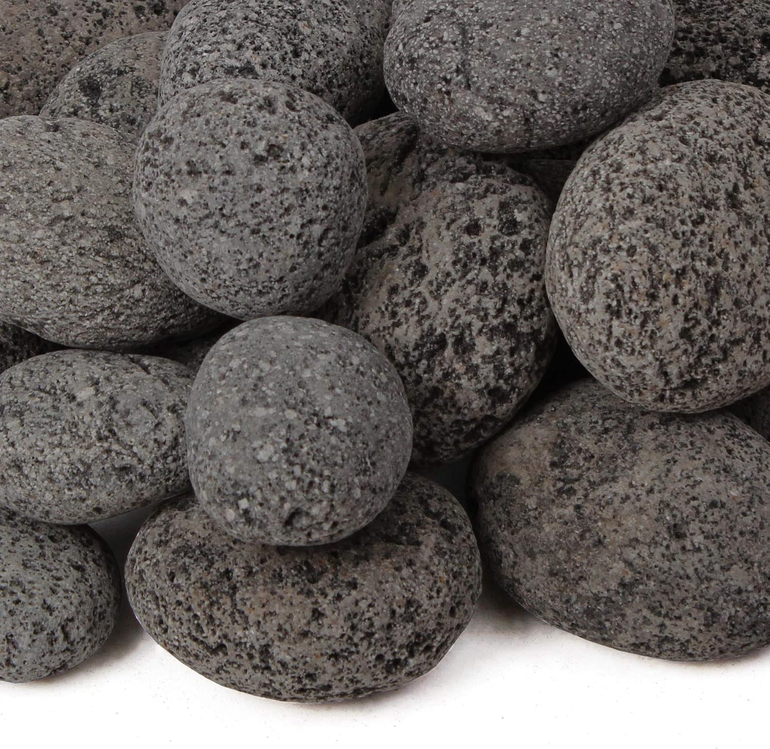 Lava Rock - 50-Pound Tumbled Lava Stones - 3" Black/Gray Lava Pebbles - Volcanic Rock - Landscaping Rocks - Large