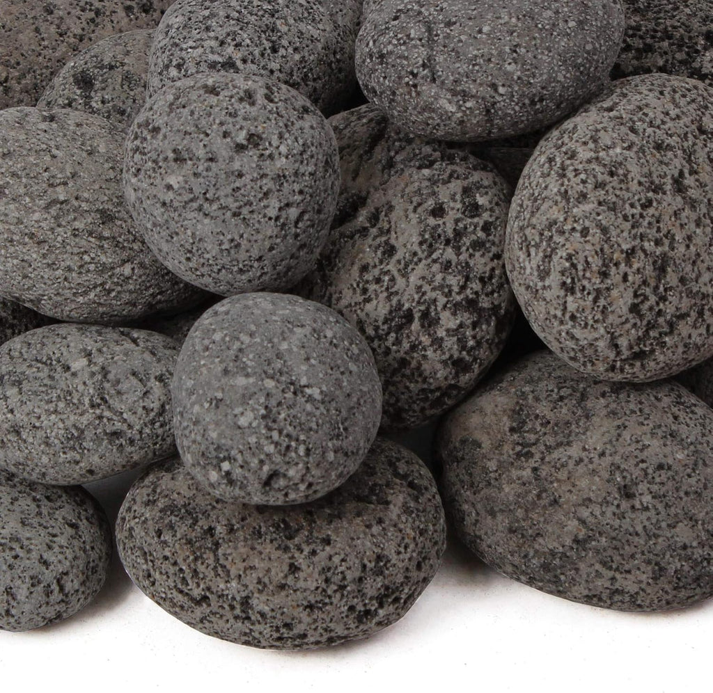 Lava Rock - 25-Pound Tumbled Lava Stones - 3" Black/Gray Lava Pebbles - Volcanic Rock - Landscaping Rocks - Large