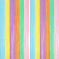 2 Pack Pastel Rainbow Foil Fringe Backdrop Curtains, Tinsel Streamers Party Decorations, Fringe Backdrop, Door Shimmer for Baby Shower or Birthday Party