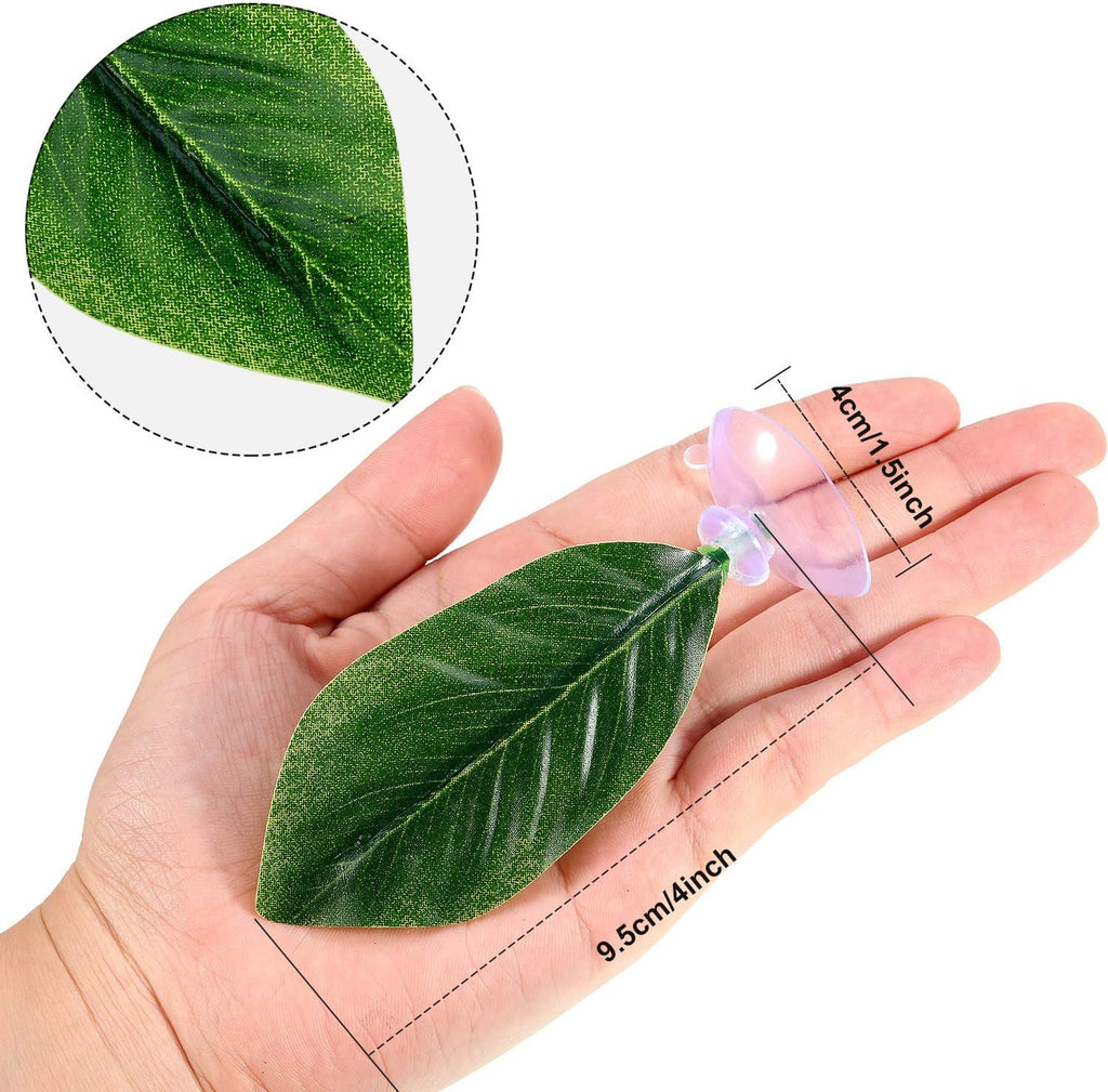 Boao 4 Pieces Betta Fish Tank Accessories Betta Leaf Hammock Pad Simulating The Natural Habitat for Tank Aquarium Spawning Grounds Breeding Resting Bed(Single Leaf)