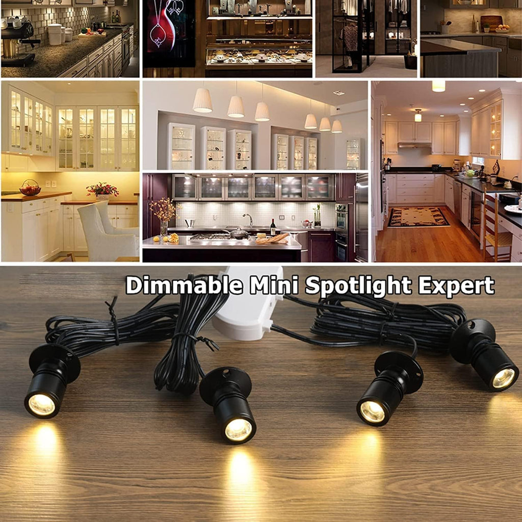Jorunhe 1.5w White LED Mini Surface Mounted Light Jewelry Cabinet Lamp Spotlight Ac85-265v (Pack-2pc, Colorful)