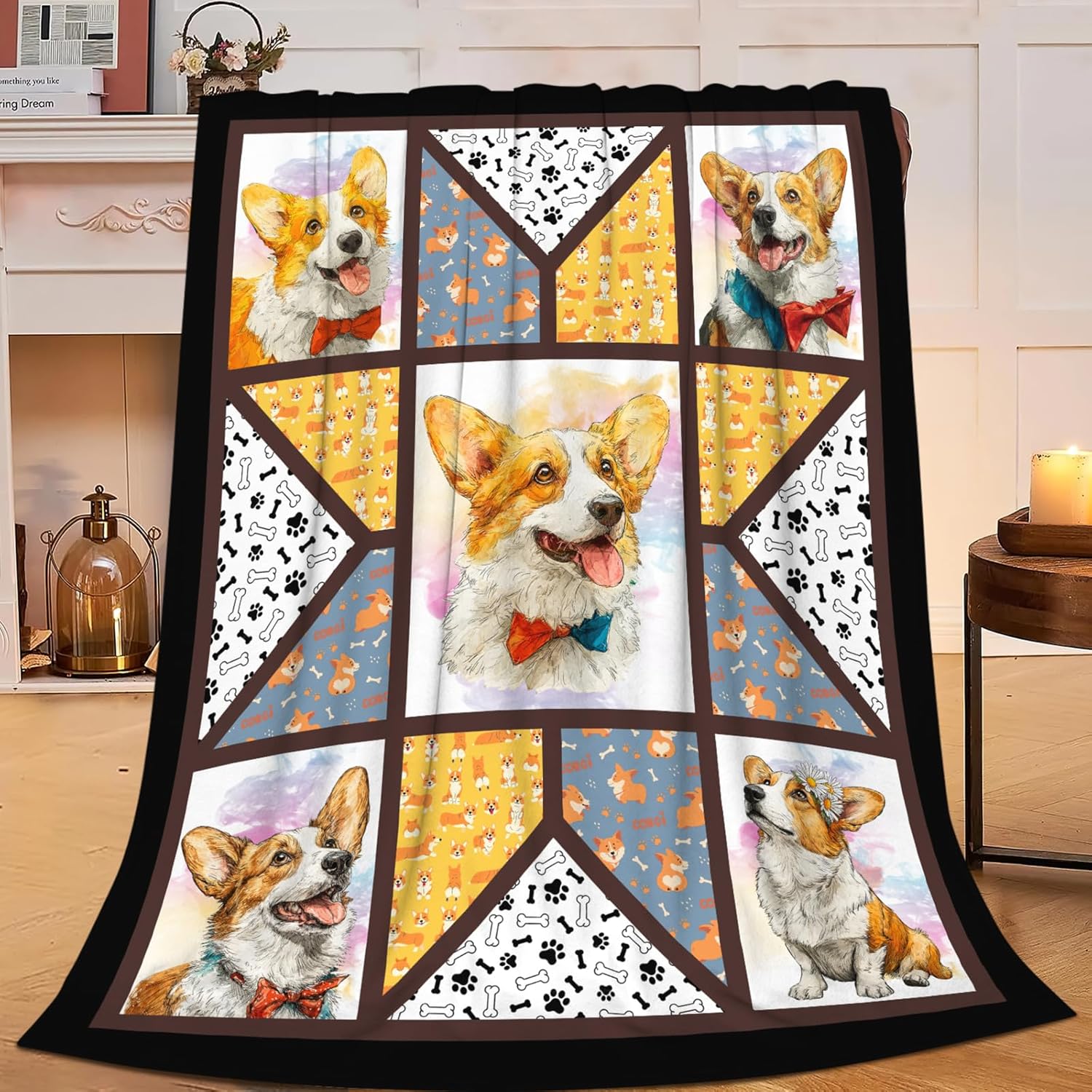 Corgi Throw Blanket Corgi Puppy Stuff Gifts for Dog Lover Kids Girls Boys Adults Women Men Soft Cozy Warm Plush Fluffy Fuzzy Fleece Blanket Decor 50''X60''