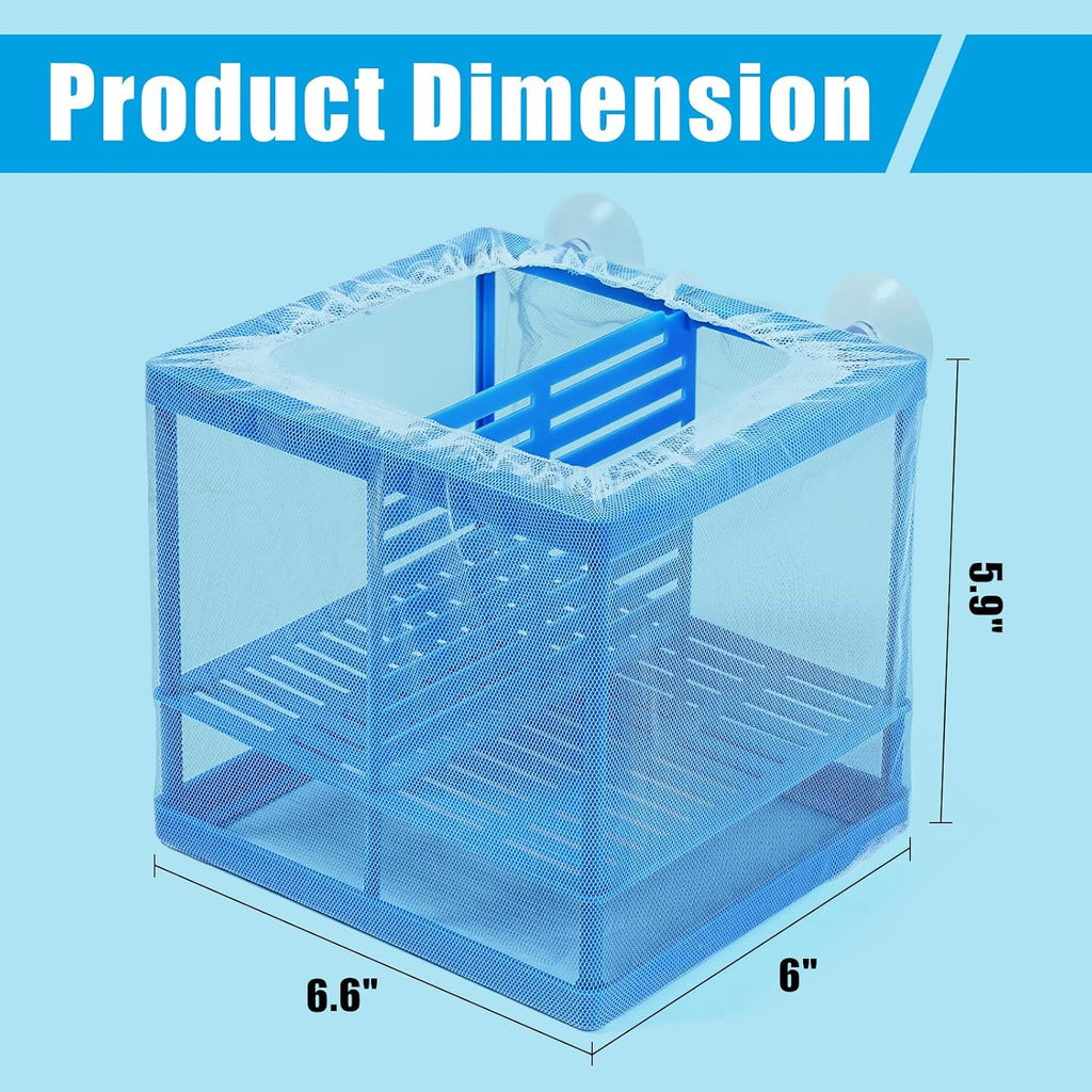 AQUANEAT Fish Tank Breeder Small Mesh Net Fry Saver Aquarium Spawn Hatchery Isolation with Suction Cups Hatchery Incubator for Shrimp Betta