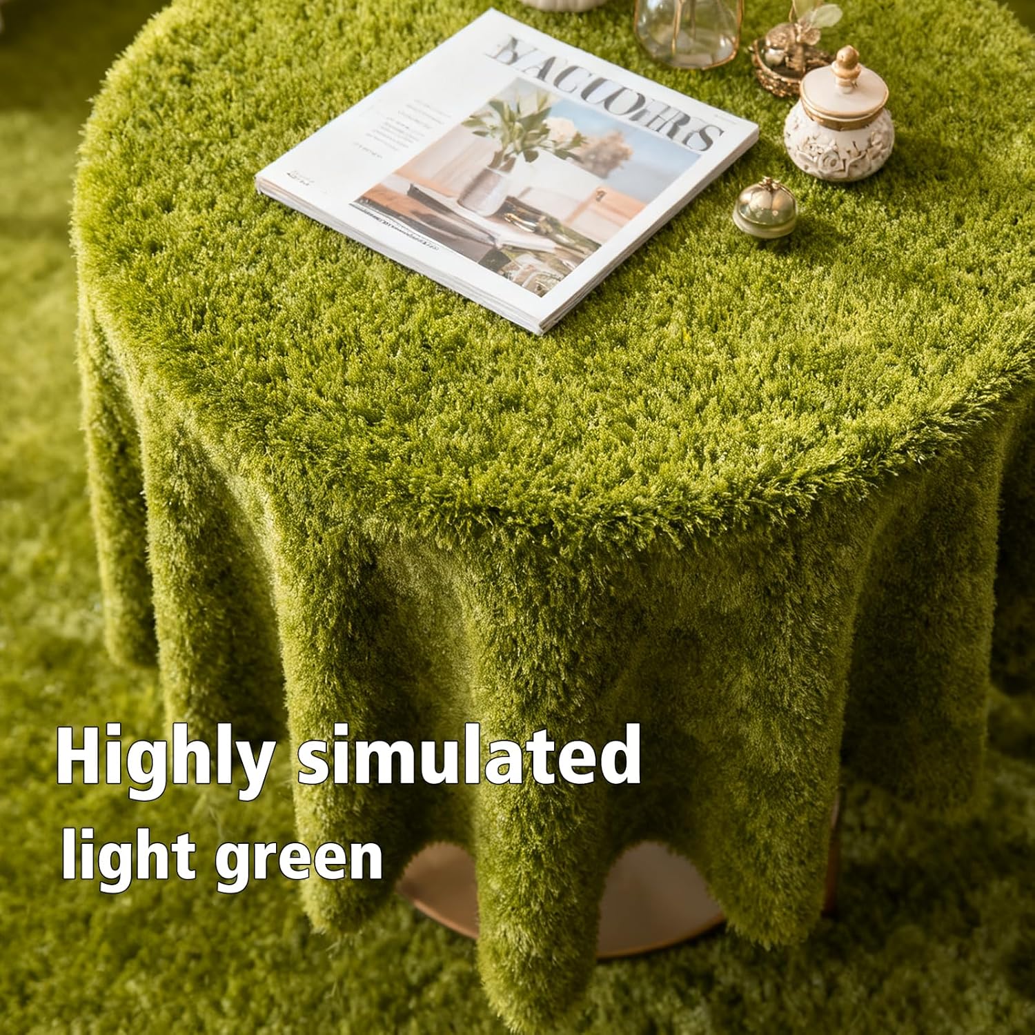 Artificial Grass Mat 4x3.3 Ft - Realistic & Soft Synthetic Turf, Fake Grass Carpet for Indoor Outdoor Use, Backyard, Patio, Balcony Decor (Pastoral Green)