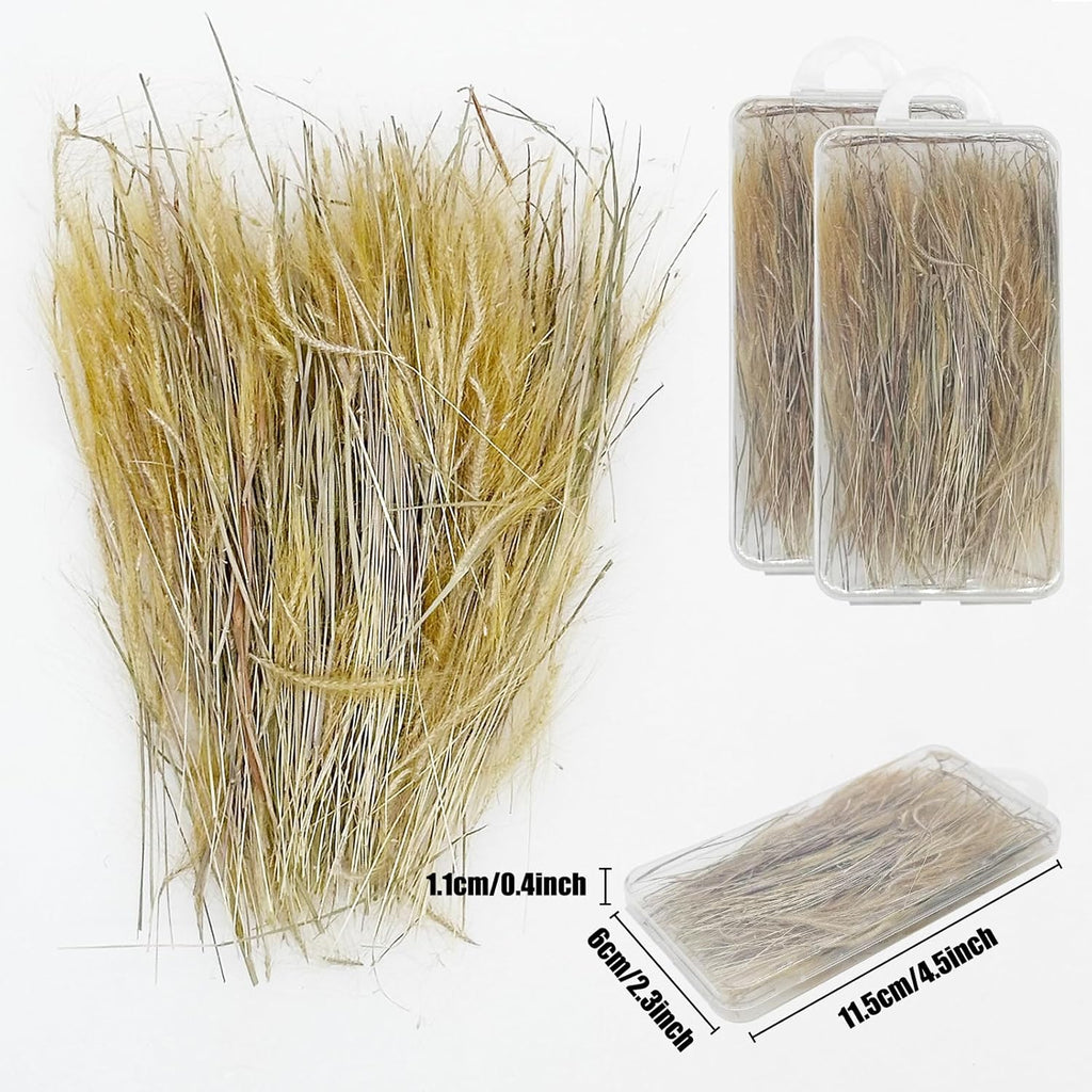 Woohome 2 Pack Miniature Static Grass Model Wheat Model Grass Tufts Static Artificial Grass for Train Landscape Railroad Scenery