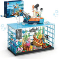 Fish Tank Building Set for Adults, 830PCS Deep Sea Aquarium Building Block Sets with Boat, Compatible with Lego, Education Toys with Shark and Jellyfish, Gift for Kids,Boys and Girls Age 14+