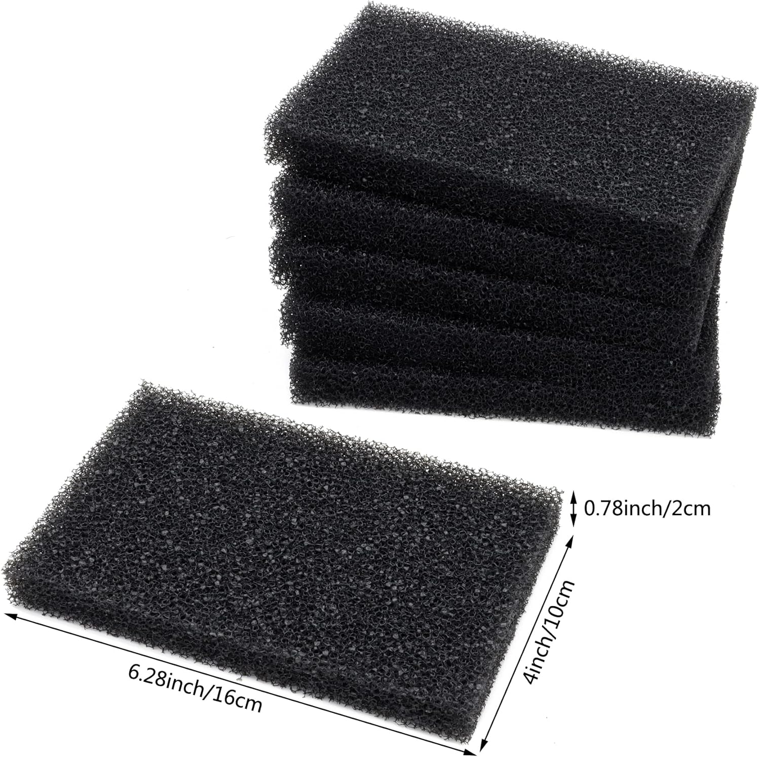 Aquarium Bio Filter Media Sponge, 6.28 x 4 x 0.78 inch 24 Pack Cut-to-Size Foam for Aquarium Fish Tank