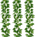 Giegxin 3 Pcs 6ft Green Artificial Silk Rose Leaf Table Garland, Hanging Greenery Vine Fake Greenery Hanging Plants Leaf Garland Decoration for Home Bedroom Wall Party Wedding Decor