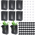 Aquarium Plant Holder, 8 PCS Plastic Fish Tank Plant Holder with Hooks and Suction Cups Hanging Aquatic Plant Holder for Fish Tank Aquatic Plant Accessories