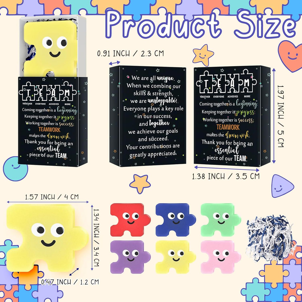 Wettarn 72 Sets Employee Appreciation Gifts Team Puzzle Piece Stress Balls Bulk with Thank You Gift Boxes Party Favors for Team Building Recognition Christmas Birthday Desk Decor