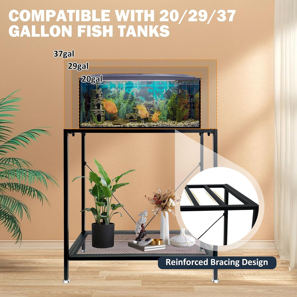 Fish Tank Stand: The Perfect 29 Gallon Metal Aquarium Stand Measuring 32.7" W x 13" D x 32.3" H to Fit Your Aquatic Display Needs.