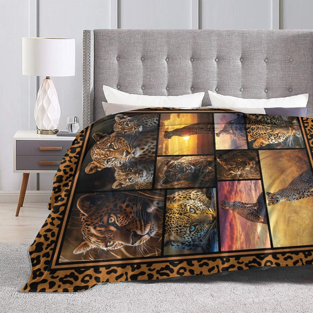 Cheetah Blanket Cheetahs Throw Blanket Flannel Stuff Merch Cozy Decor Fleece Plush Fuzzy Warm Soft Lightweight Bedding Gifts for Lover Girls Women Men Boy Couch Sofa 80"X60"