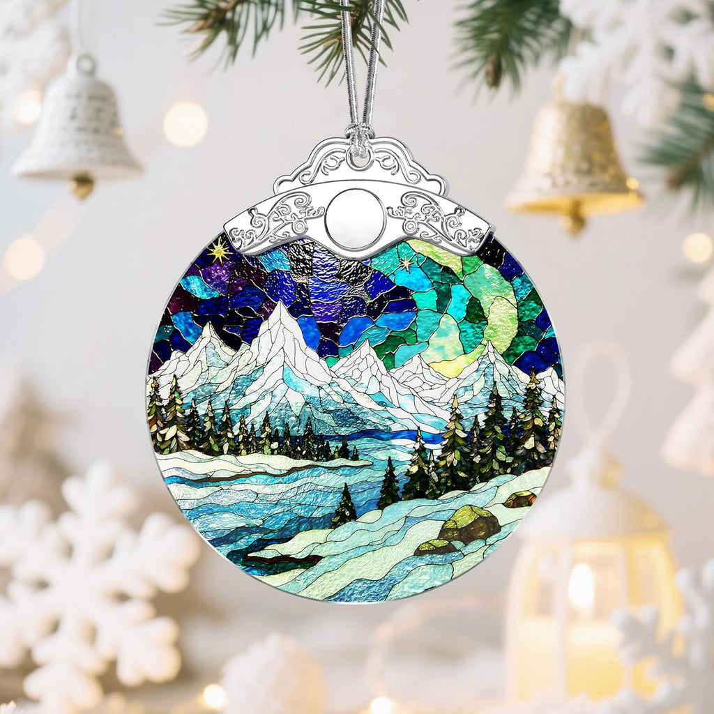 Mountain Landscape Christmas Ornaments: Christmas Tree Ornaments, Holiday Decor for Mountaineer, Stocking Stuffers, Gift Ideas, Xmas Gifts & Gifts for Nature Lover