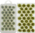Woohome 32 PCS Miniature Grass Cluster, Tender Green Static Grass Tuft Model Vegetation Groups Static Grass Tufts for DIY Model Train Landscape Railroad Scenery Grass Tufts Flower