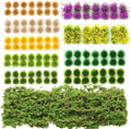 126 Pcs Static Grass Bushy Tufts Lowland Miniature Shrubs Bushes Terrain Model Kit for Train Landscape Railroad Scenery Sand Military Layout Model Miniature Bases and Dioramas