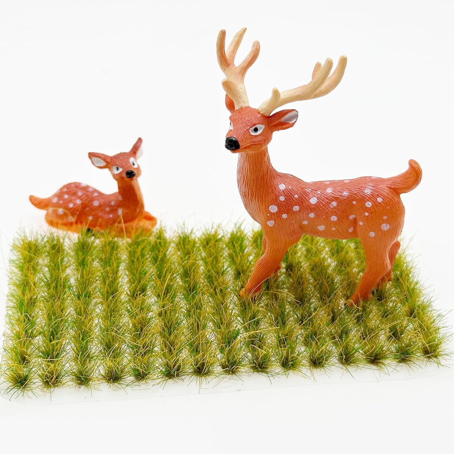 Woohome 120 PCS Bushy Tufts Static Grass Tuft Model Grass Tuft for DIY Miniature Train Landscape Terrain Railway Scenery Decorations, Yellowish