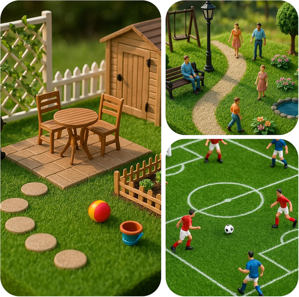 Shindel 12 Packs Fake Grass Decor for Crafts, 6" x 6" Fairy Artificial Grass for Miniature Garden, Dollhouse Ornament DIY Decoration