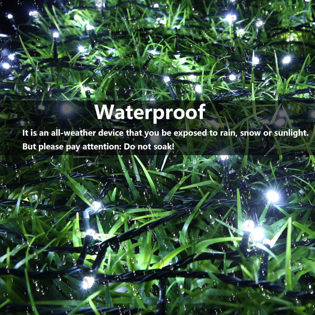 Joomer Solar Christmas Lights Outdoor 4 Pack Total 156FT 400LED 8 Lighting Modes Solar String Lights Waterproof Fairy Tree Lights for Garden Yard Patio Christmas Decoration (White)