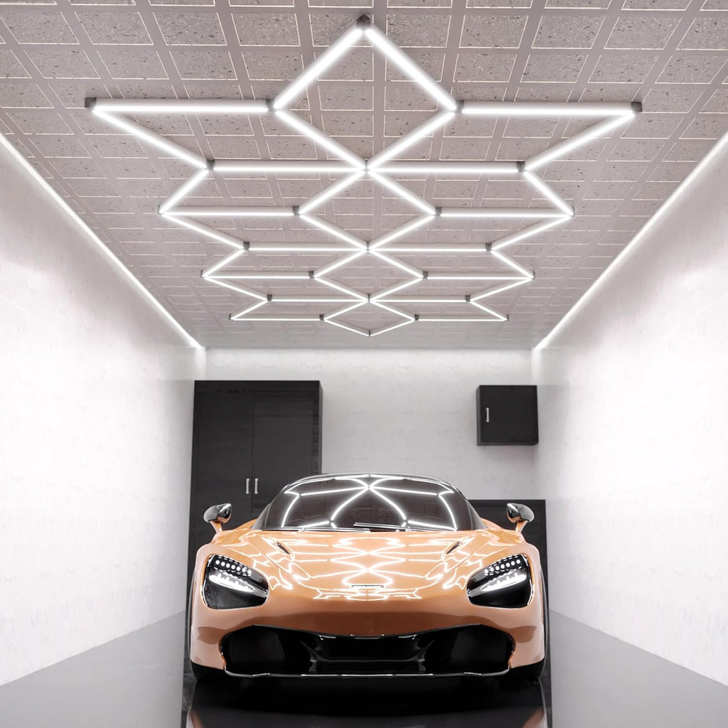 Neatfi Modern LED Garage Light, 36,120 Lumens, 361.2W, 6500K, IP54 Rated, Ceiling Lighting for Car Detailing, Auto Shops, Workshops, and Gyms (Snowflake Pattern, Cool White)