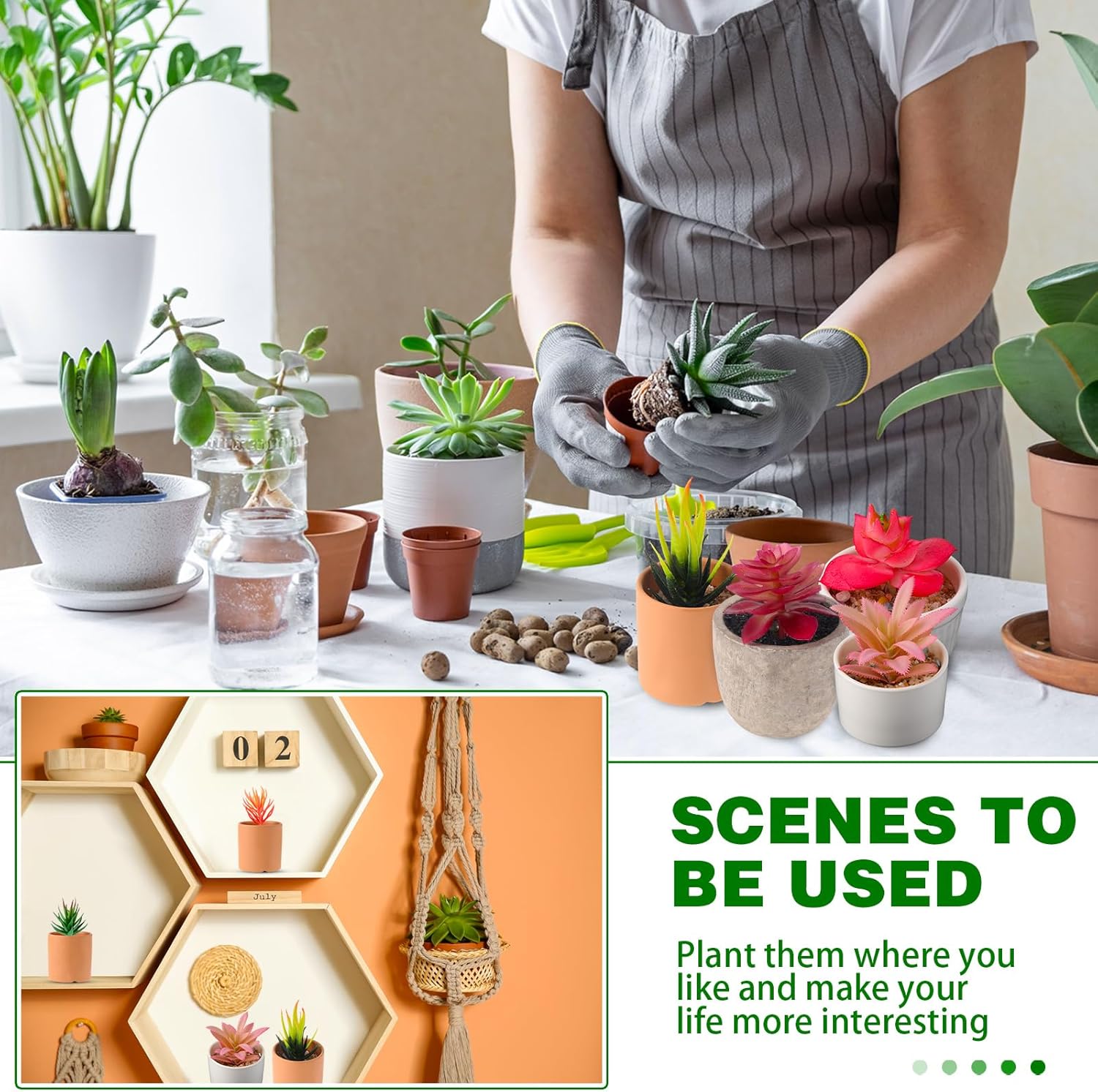 WILLBOND 38 Pcs Christmas Mini Artificial Succulents Small Fake Succulent Plants Faux Assorted Unpotted Realistic Plastic Flowers Picks Stem for DIY Crafting Greenery Garden Home Decor(Cute Style)