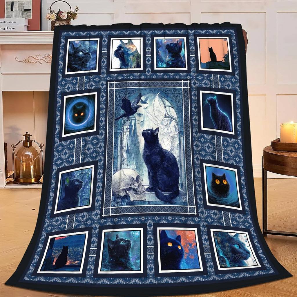 Cat Throw Blanket Cat Stuff Gifts for Kids Girls Boys Adults Women Men Soft Cozy Warm Plush Fluffy Fuzzy Fleece Blanket Decor 50''X60''