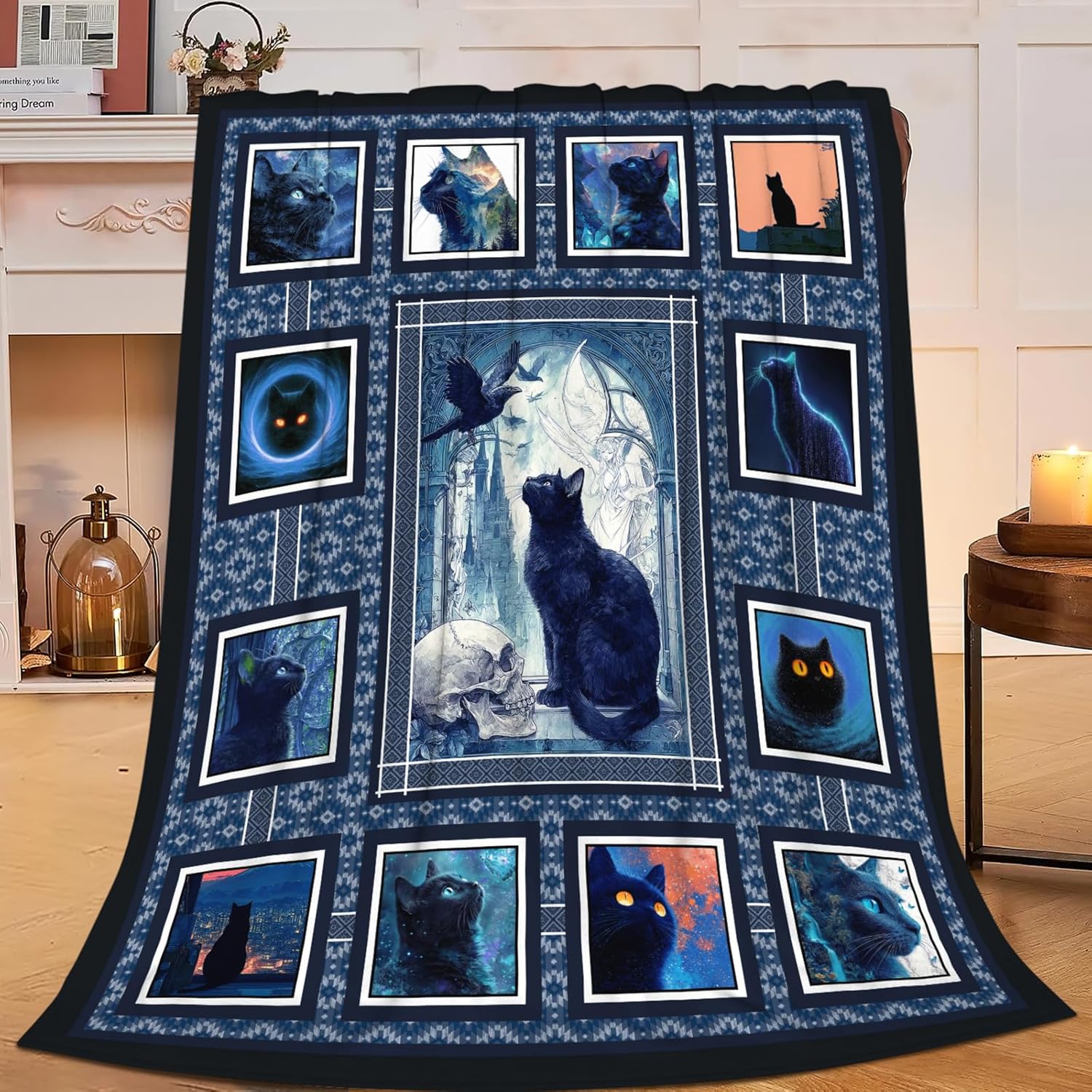 Cat Throw Blanket Cat Stuff Gifts for Kids Girls Boys Adults Women Men Soft Cozy Warm Plush Fluffy Fuzzy Fleece Blanket Decor 40''X50''