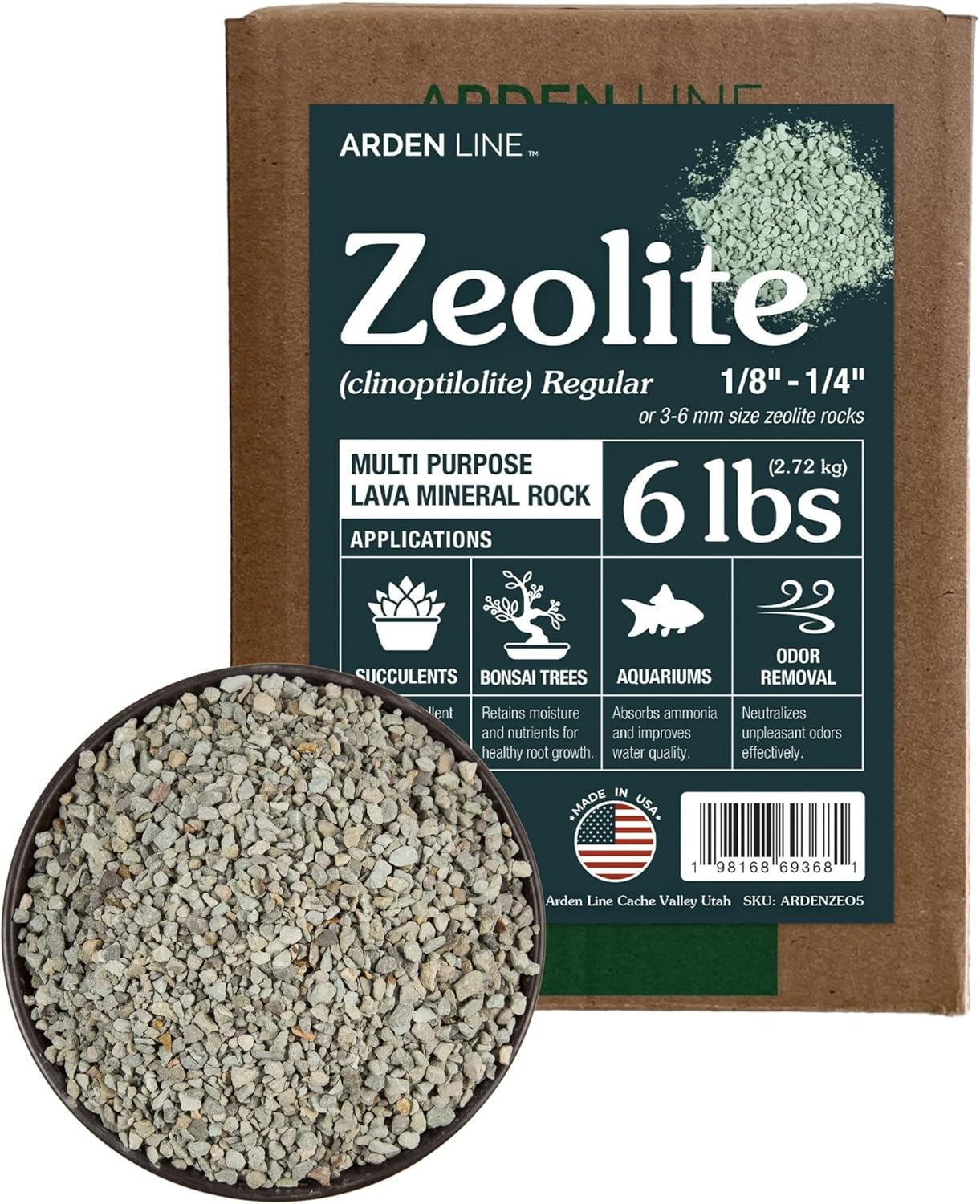 Zeolite Rocks Regular Size 18 Pounds 3 x 6 lb Bags for Succulents Bonsai Trees Odor Control and Soil Drainage